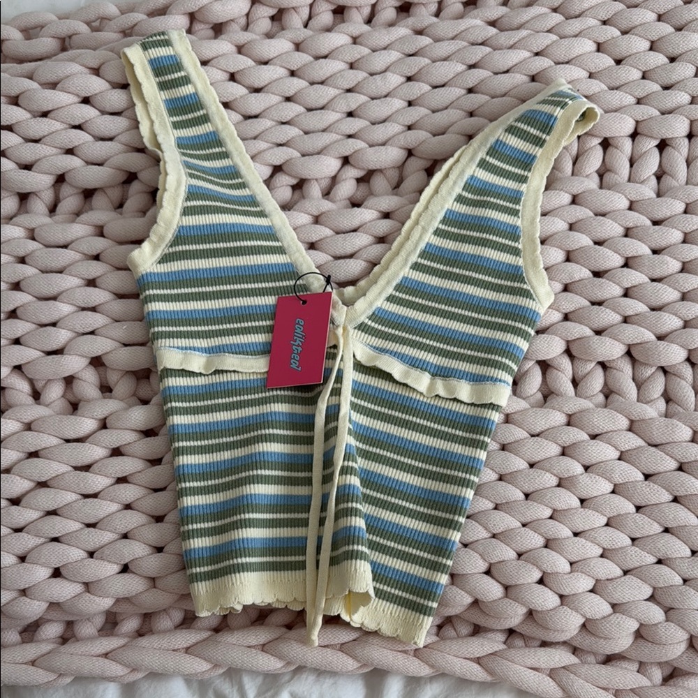 Striped Blue and Cream Top